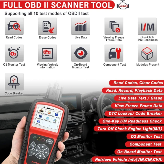 Autel AutoLink AL519 Diagnostic Tool OBD2 Scanner Code Reader Scanner Automotriz Automotivo Scanner Car diagnostic 2