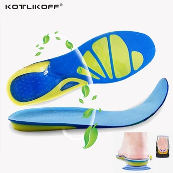 

KOTLIKOFF Silicon Gel Insoles Foot Care for Plantar Fasciitis Heel Spur Running Sport Insoles Shock Absorption Pads men/women