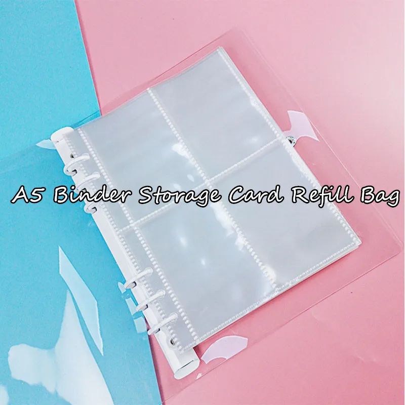 SKYSONIC A5 A6 Zipper Binder Cover-Loose Leaf Organizer Diary-Bullet Transparent PVC Case Photo Organizer Stationery Supplies