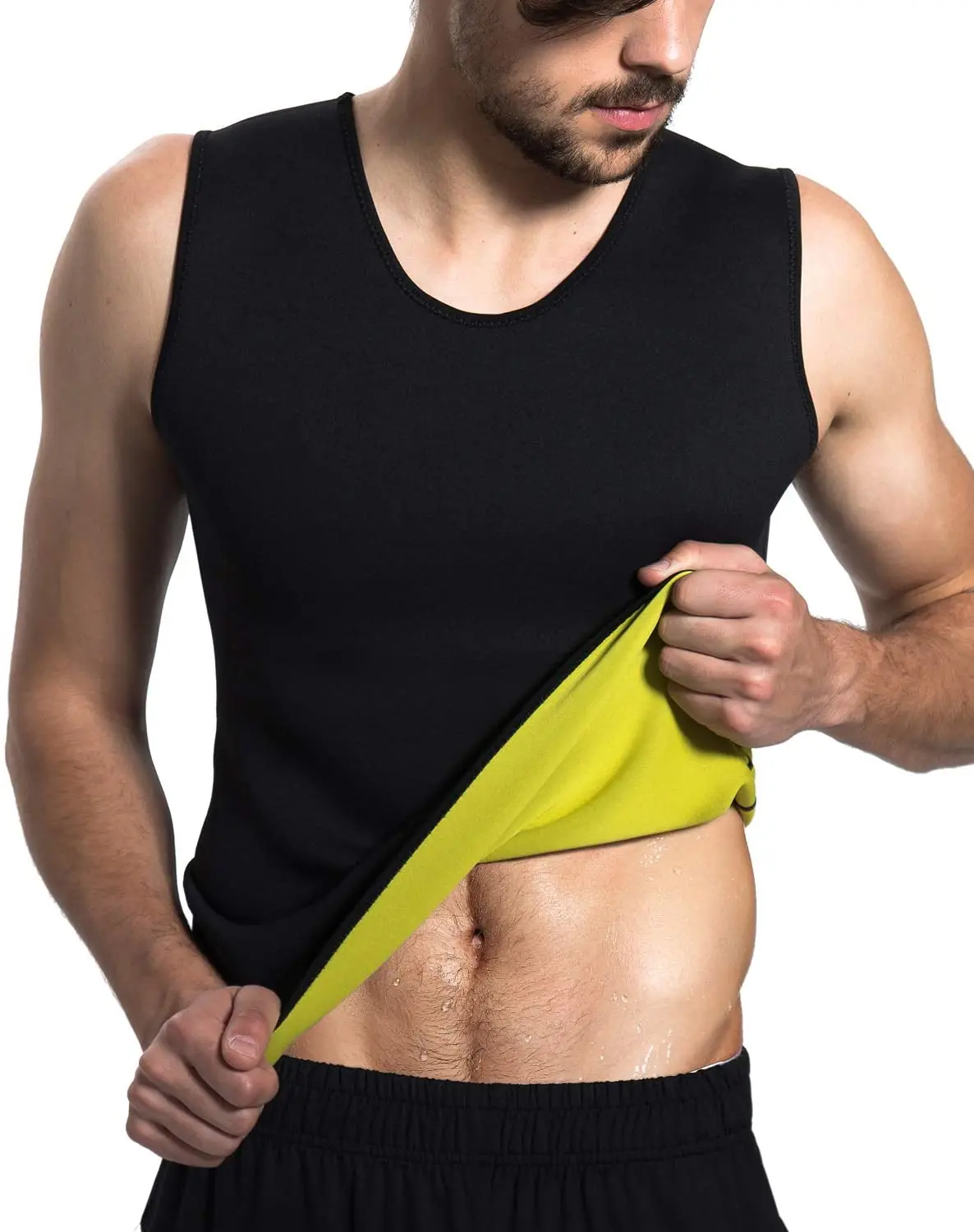 Men's Body Shaper Hot Sweat Workout Tank Top Slimming Sauna Vest Neoprene Compression Thermal Shirt Mens Shapewear | Мужская одежда