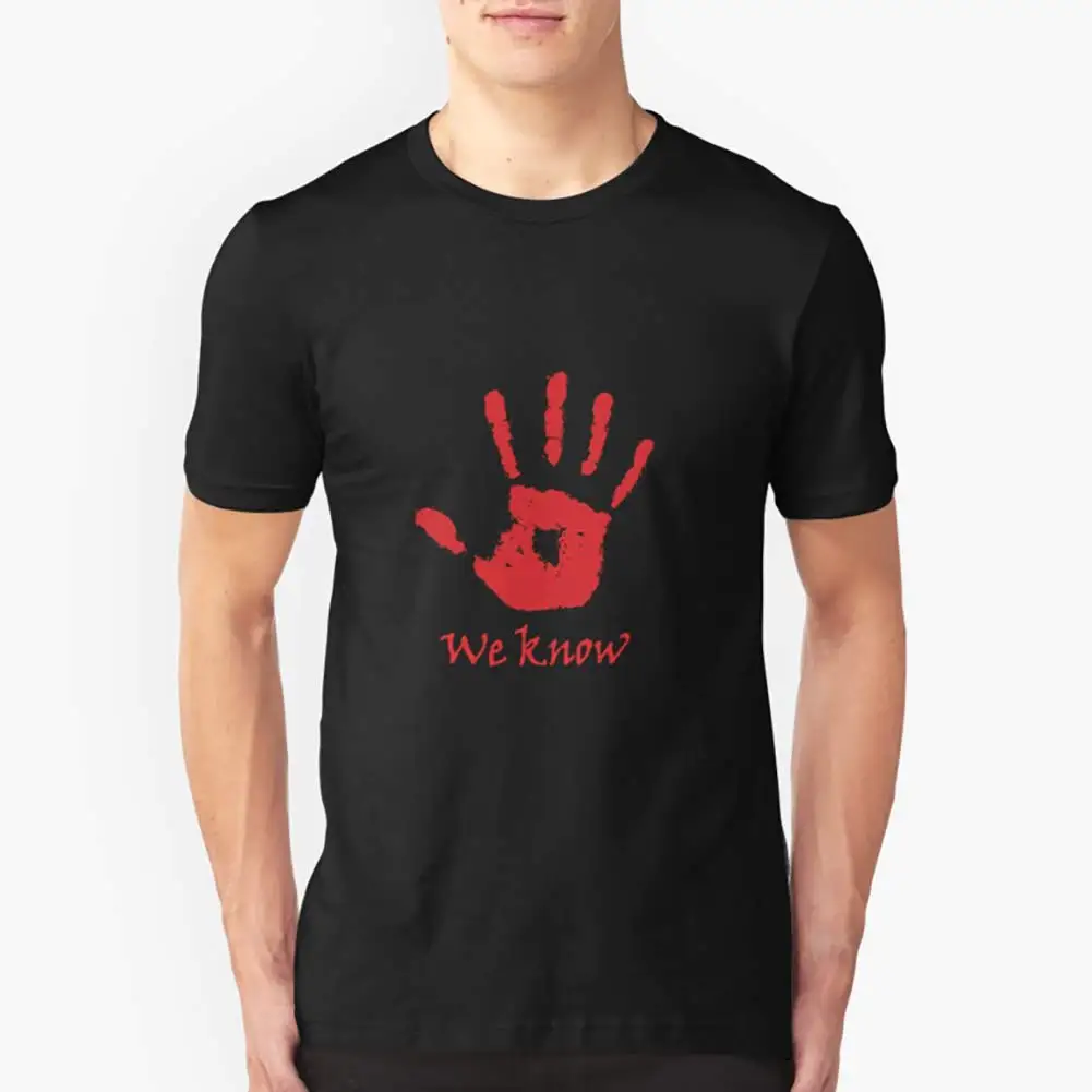Мы знаем что Dark Brotherhood Slim Fit TShirtT рубашка с капюшоном для мужчин женщин унисекс
