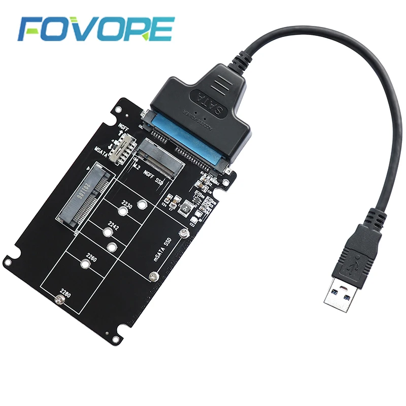 M.2 NGFF или MSATA SATA 3 0 адаптер USB на 2 5 жесткий диск в 1 преобразователь считыватель