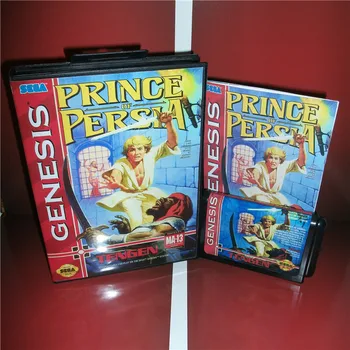 

Prince of Persia US Cover with Box and Manual For Sega Megadrive Genesis Video Game Console 16 bit MD card
