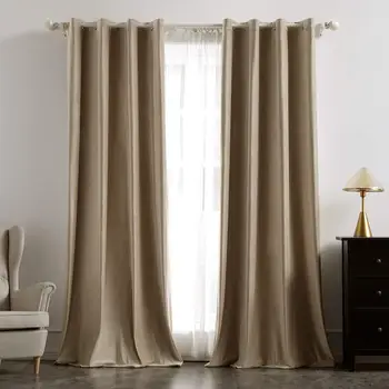 

Modern Velvet Bedroom Curtains Blackout,Decorative Shading Curtain Living Room,Flat Window Curtains Solid
