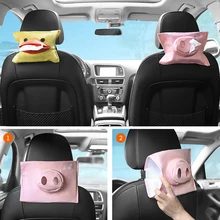 Универсальный автомобильный подлокотник коробка ткани мультфильм милый держатель салфеток коробка для автомобиля и дома