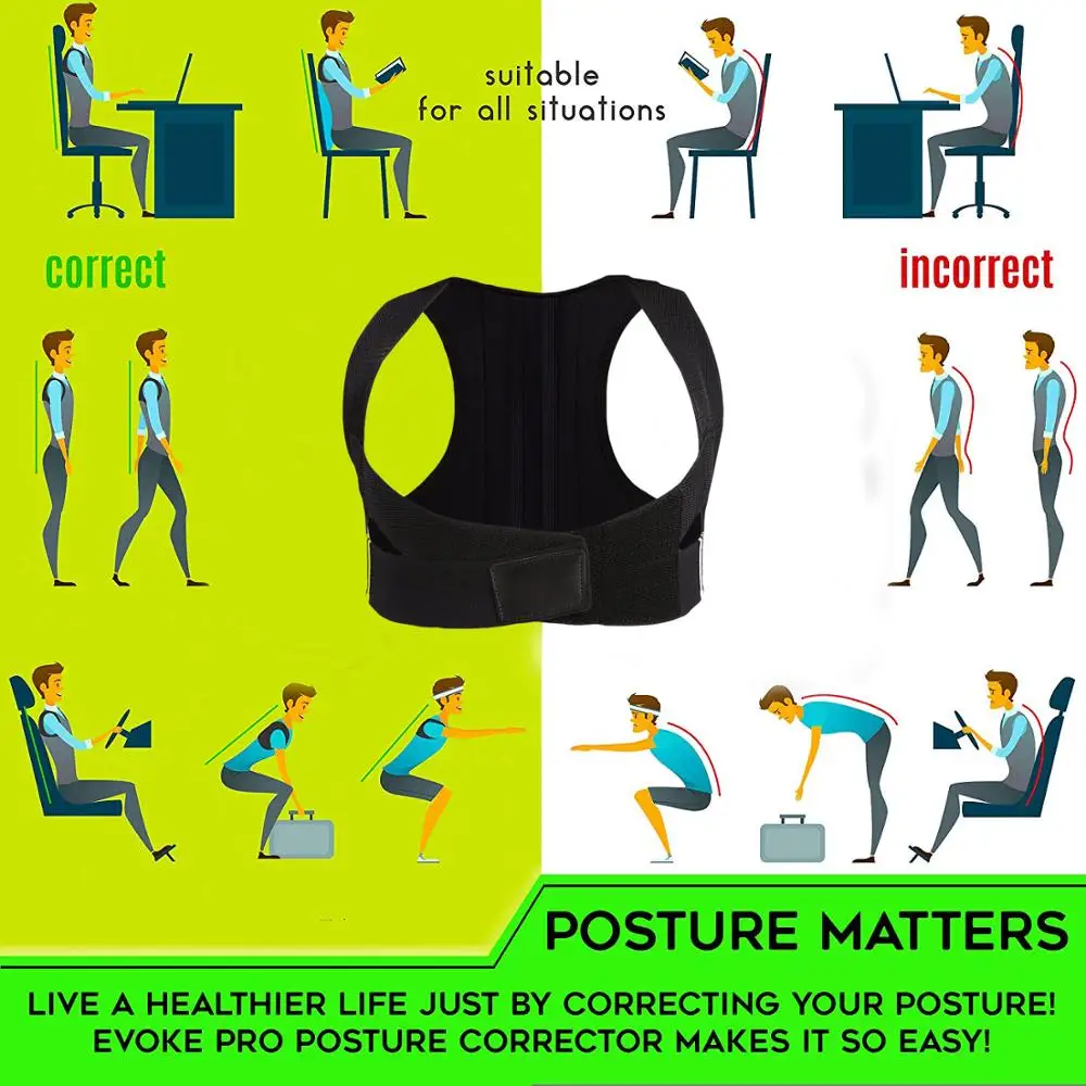 HKJD Posture Corrector for Men Women child Back Posture Brace Clavicle Support Stop Slouching Hunching Adjustable Back Traine