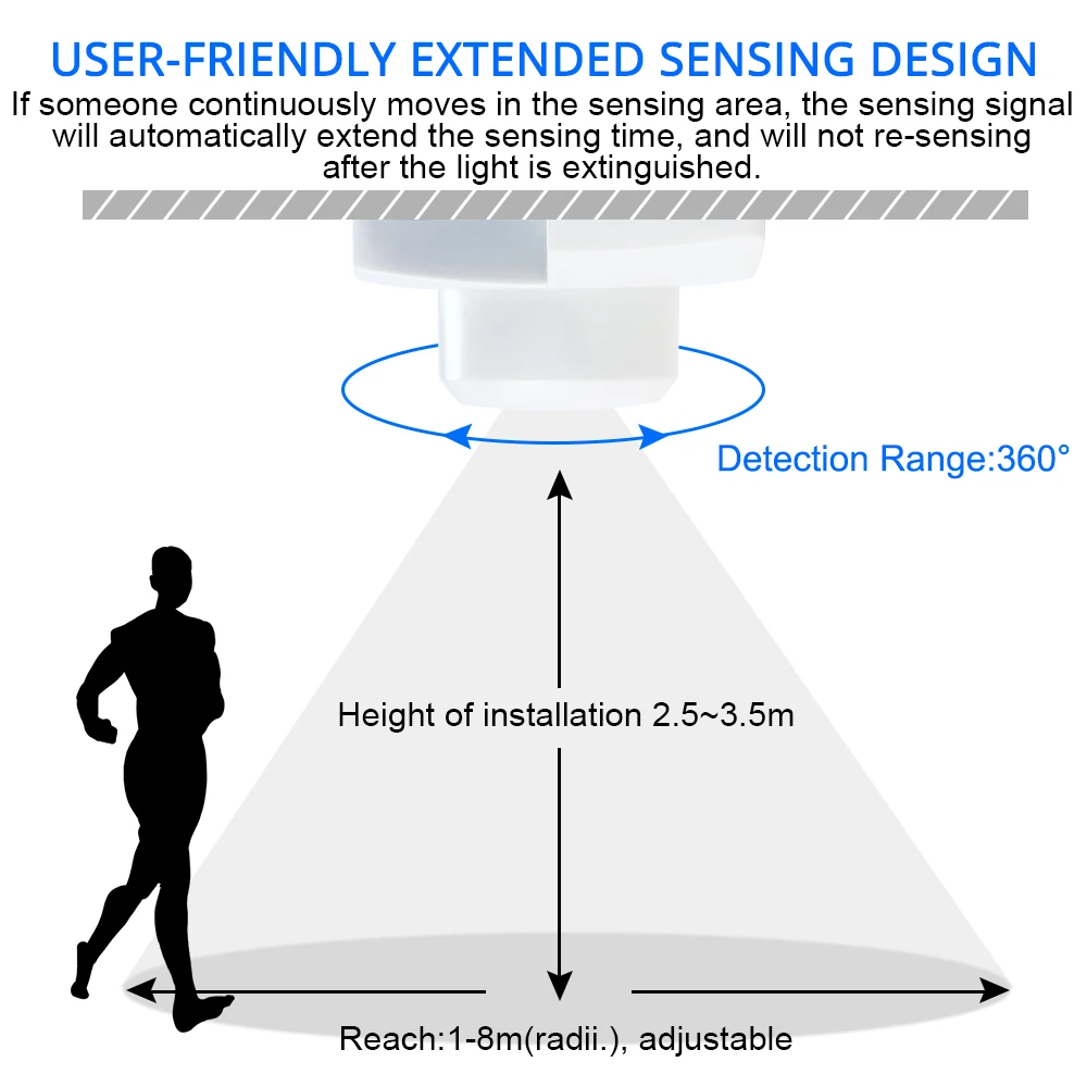 Светодиодный датчик движения светильник Автоматический Инфракрасный детектор