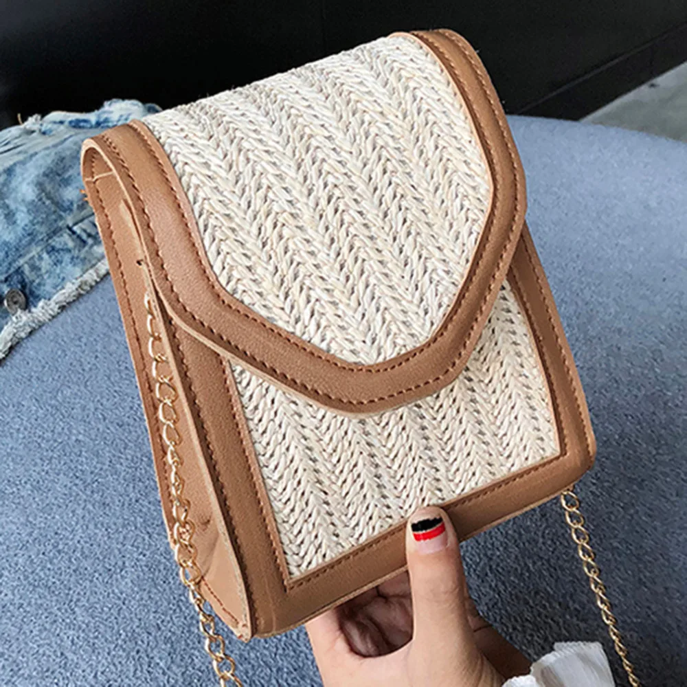 

Summer Mini Bags For Women Retro Weaving Small Square Bag PU Leather Shoulder Crossbody Bag Female Fashion Wild Handbag Wallet