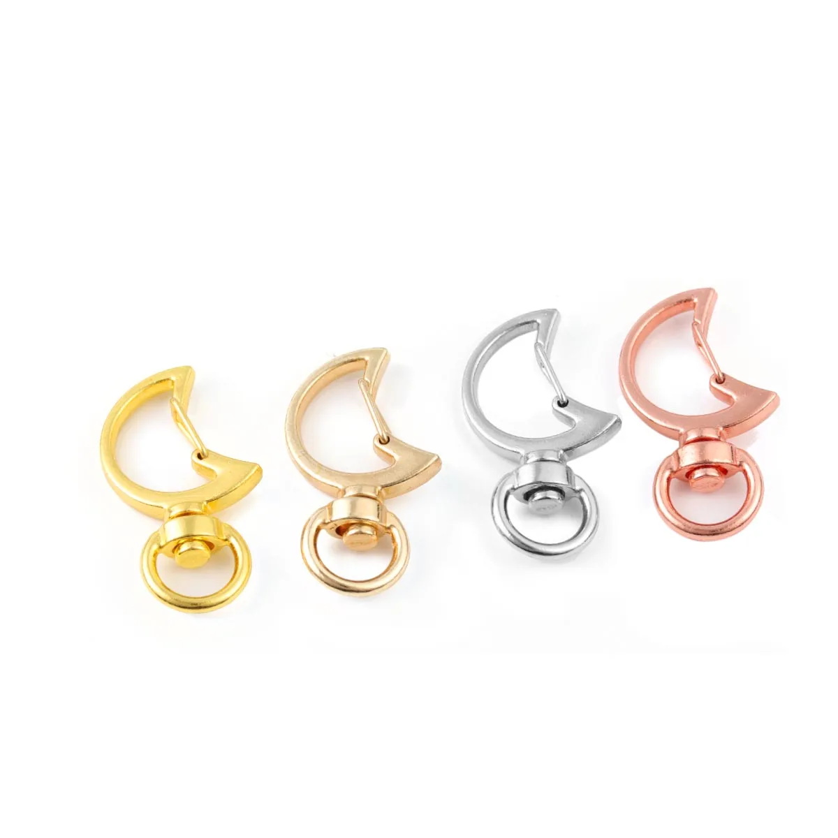 10pcs 3.5x2cm Gold Silver Trigger Clips Buckles Keychain Hollow Moon Key Chain DIY Accessories Lobster Clasp Jewelry Findings | Украшения и