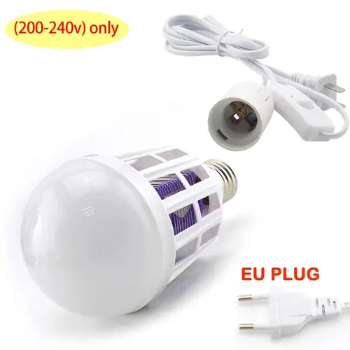 모기 킬러 램프 LED 전구, E27 살충 파리 벌레 퇴치제, 가정용 야간 조명, 2 가지 모드, 220V 실내 U26, 9W 8