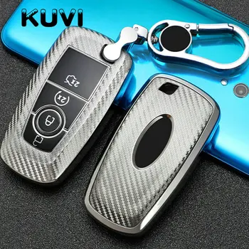 

2020 Anti-fall Carbon fiber Car Key Cover Case For Ford Fusion Mondeo Mustang Edge Expedition EXplorer 2018 Auto Shel Keychain