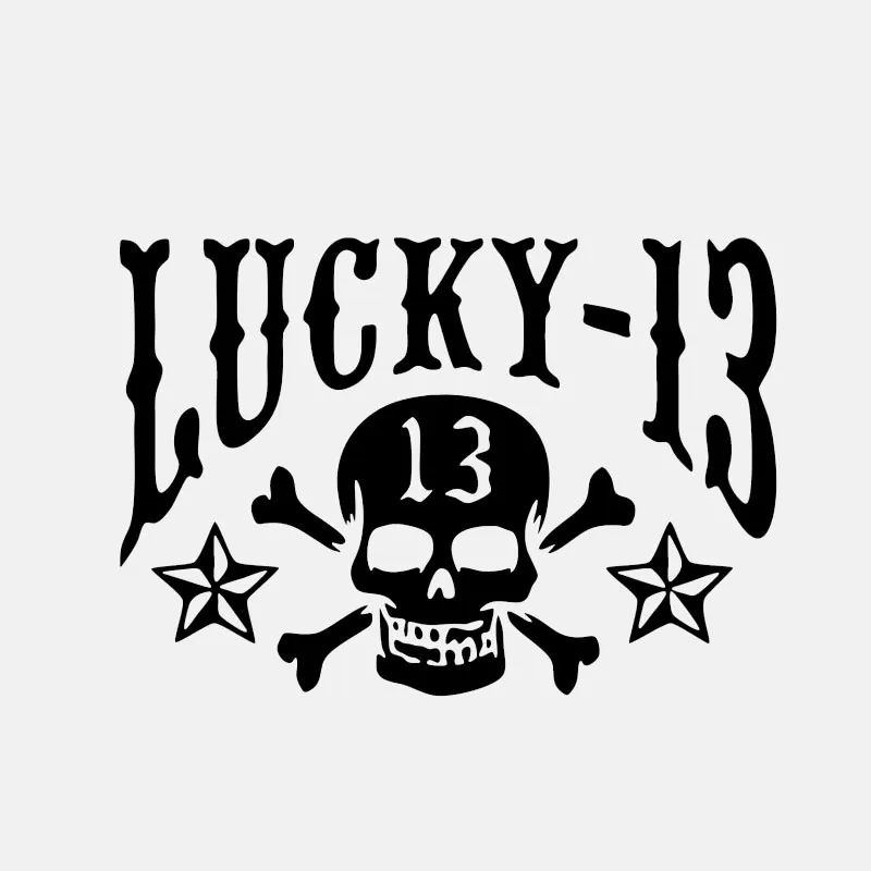 

Personality PVC 14Cm X 10Cm Car Sticker Waterproof Motorcycle Lovely LUCKY SKULL 13 PLAYING CARD Windshield KK