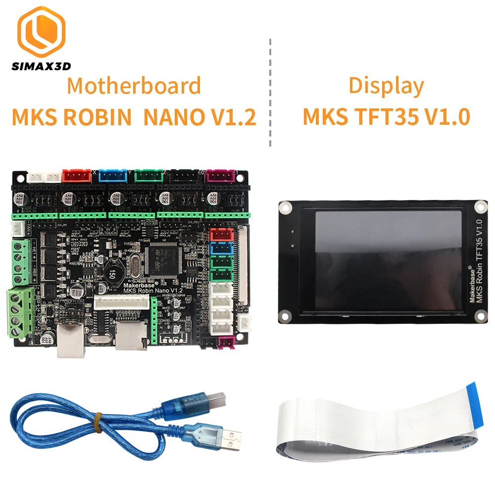 simax3d-stm32-mks-robin-nano-board-v12ハードウェアオープンソースサポート、35インチmkstft35スクリーンusbケーブル3dプリンターボード