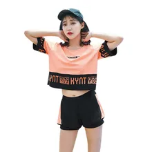 Женский купальник из трех частей, горячий весенний стиль для отдыха, студенческий раздельный консервативный большой размер, покрывающий живот, был тонкий купальник