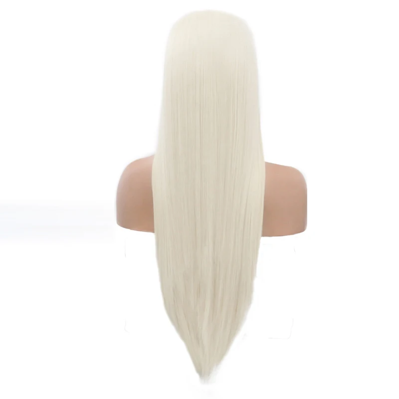 Blonde Wig Synthetic Lace Front Wig For Women Long Silky Straight Hair Natural Hairline Side Part Cosplay Wigs Charisma lace front wig lace wigs synthetic wigs womens synthetic wigs