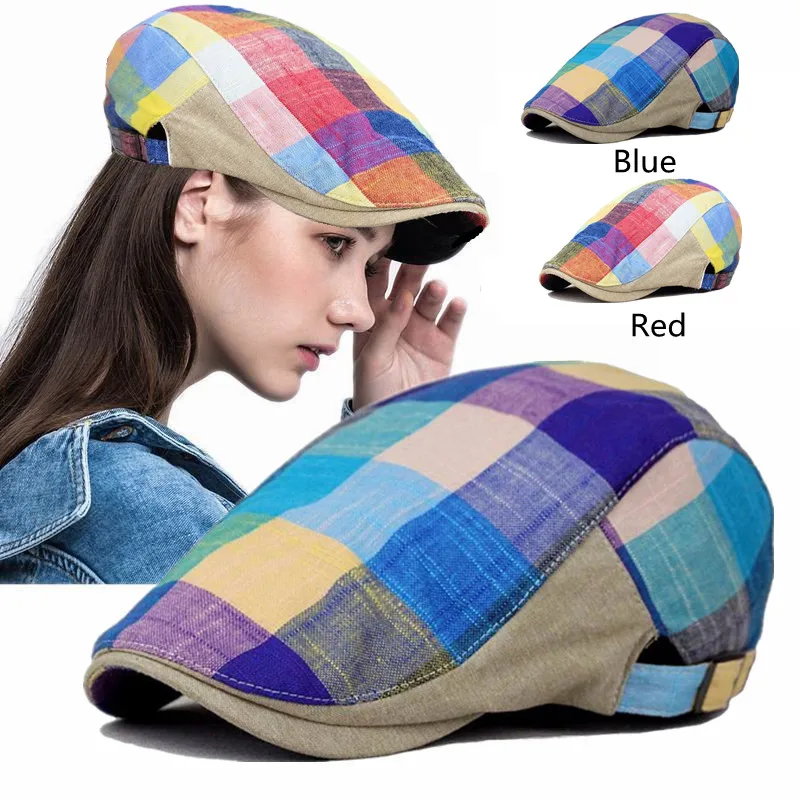 

Classic Super Summer Duckbill Visor Golf Driving Cabbie Grid Gatsby Cap Beauty Newsboy Beret Hat For Artist Ivy Hip Hop Unisex