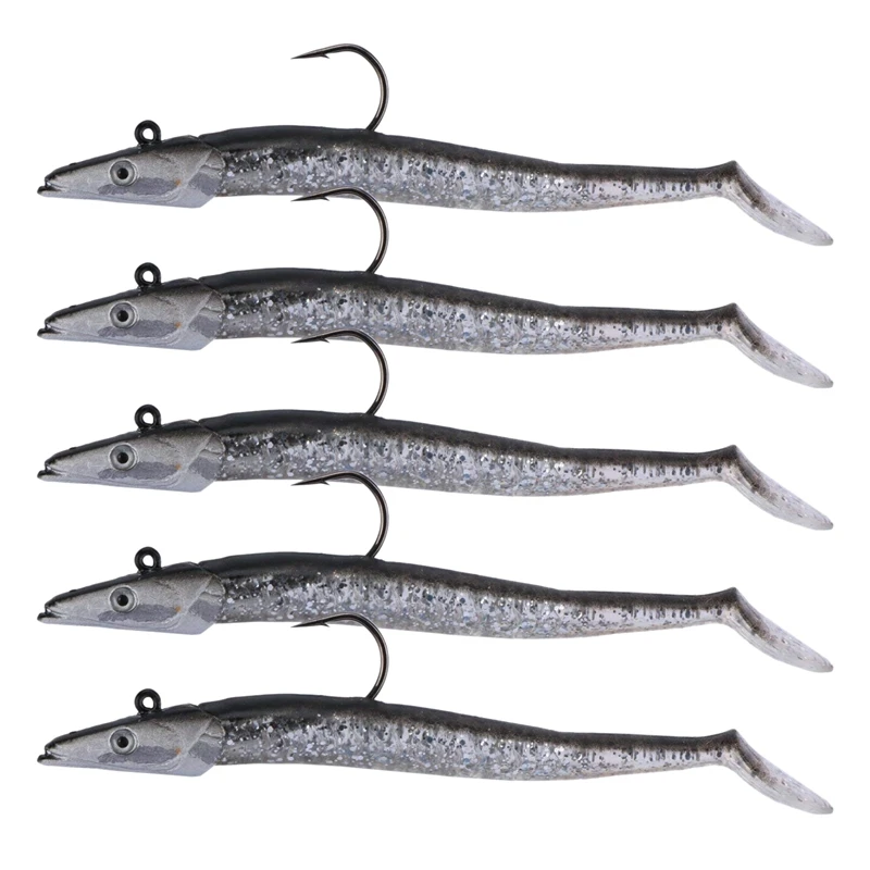 Lead Head Jigs Soft Fishing Lures with Hook Sinking Swim baits for Saltwater and Freshwater (Pack o