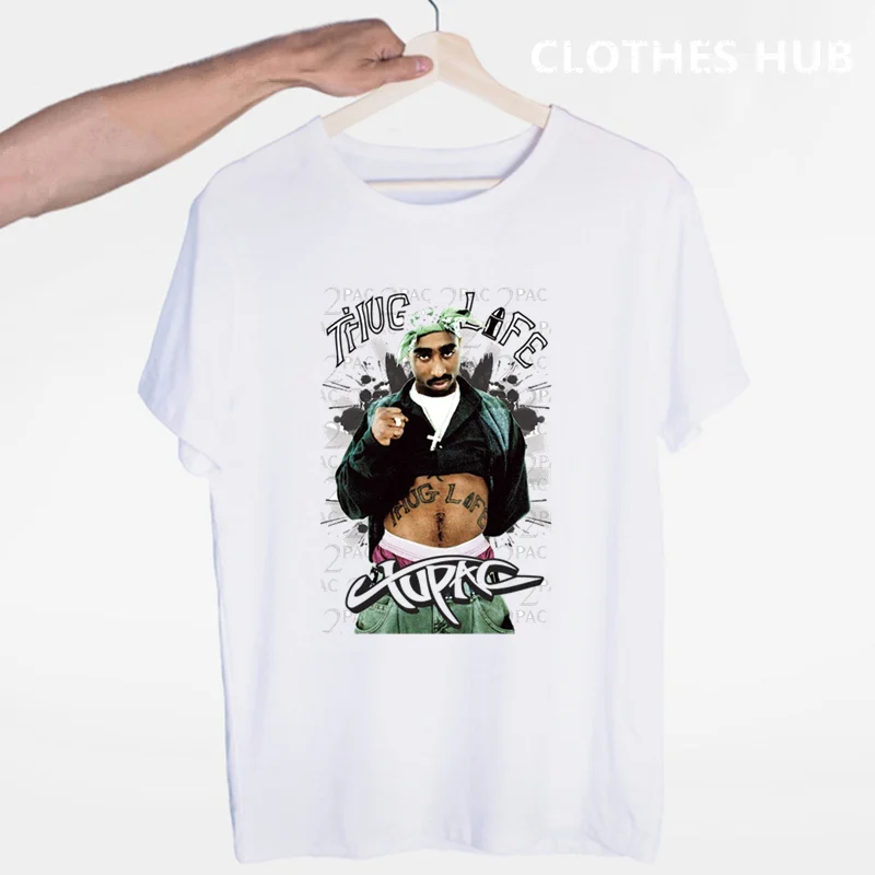 Футболка Tupac 2pac в стиле хип хоп для мужчин и женщин уличная одежда с круглым