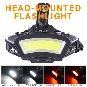 

COB LED Headlamp Headlight USB Rechargeable Flashlight Work Light Adjustable head lamp Camping head light Flashlight Torch