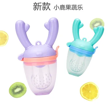 

Baby Nipple Milk Feeding Bottles Nibbler Learn Feeding Drinking Water Straw Handle Teething Pacifier Fawn Teether