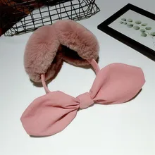 Горячая Распродажа, женские забавные зимние наушники, повязка на голову из искусственного меха, теплые плюшевые вечерние наушники с бантиком, orejeras de invierno# CN28