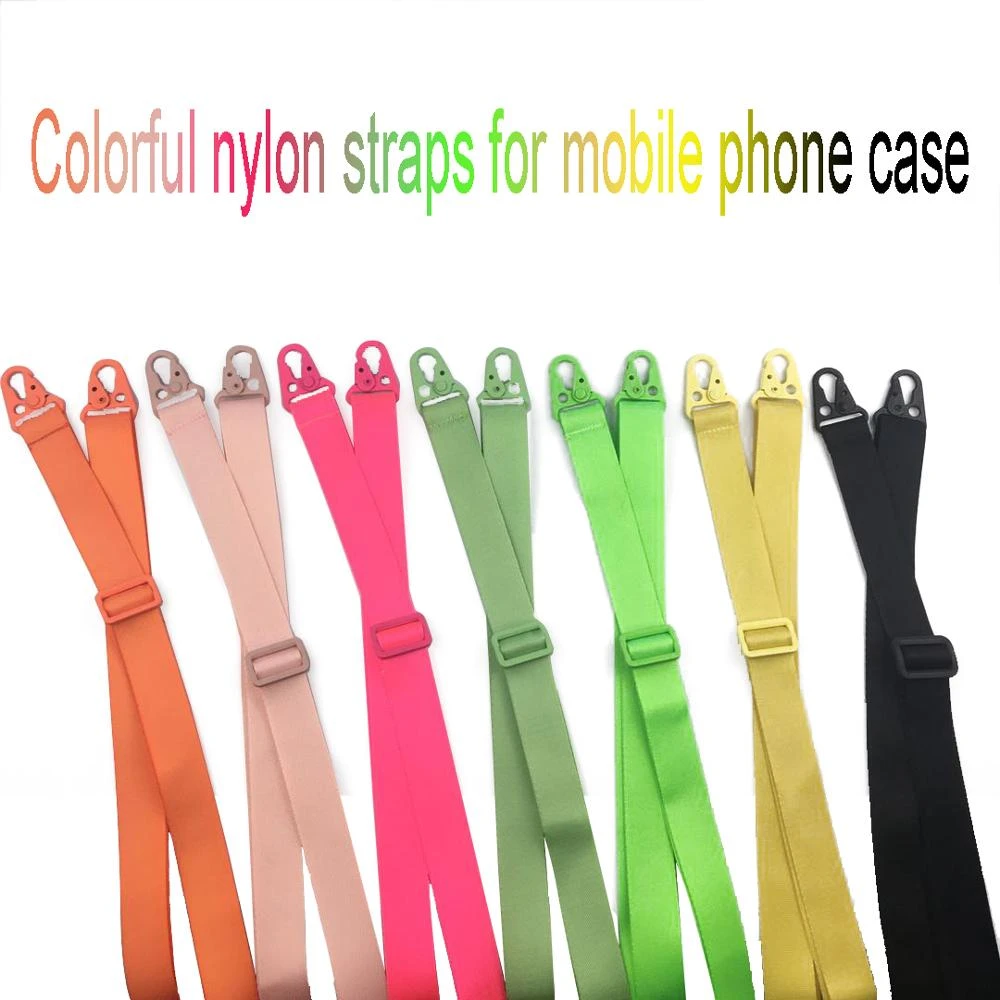 Luxury 150*2.5cm Adjustable Key Hook Lanyard For Mobile Phone Case Colorful Nylon Necklace Chain Neck Strap Belt String Ropes iphone 7 waterproof case