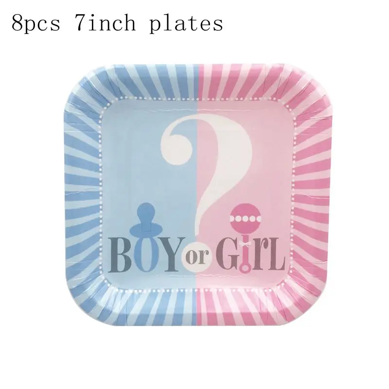A01-7inch plates Пол раскрывает вечерние украшения мальчик или воздушный шарик для девочек одноразовая Праздничная посуда детский душ детская вечеринка на день рождения украшения - Цвет: A01-7inch plates