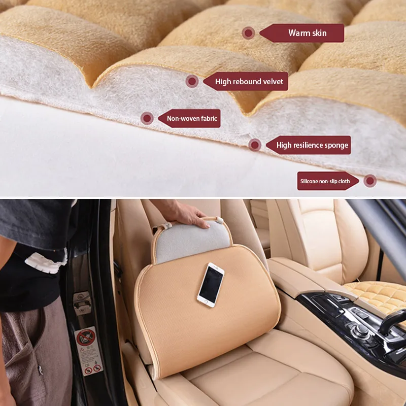 Housse de coussin de siège de voiture universelle en peluche losange,  ornements d'intérieur de voiture, chaud pour l'hiver, quatre saisons,  nouvelle collection 2022 - AliExpress