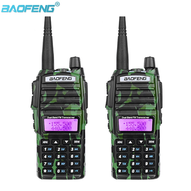 2 шт. Baofeng UV-82 портативная рация cb радио UV82 Портативное двухстороннее радио FM радио приемопередатчик длинный диапазон двухдиапазонный Baofeng UV 82