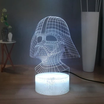 

Jedi Knight Table Lamp Star Wars Black Knight LED Night Light Darth Vader RGB Colorful Switch Desk Lamp USB Touch Bedside Lamp