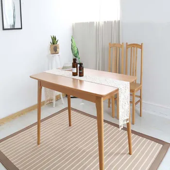 

European-style Retro Lace Cotton Thread Tassel Lace Table Flag Beige Dining Mat Design Simple Decorations