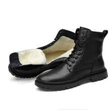 Мужские ботинки; теплые зимние ботинки на меху; Высококачественная Мужская обувь из натуральной кожи; сезон осень-зима; мотоботы; ботильоны унисекс; botas