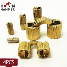 

4pcs Copper Brass Furniture Hinges 8-12mm Cylindrical Hidden Cabinet Concealed Invisible Door Hinges For Hardware Gift Box