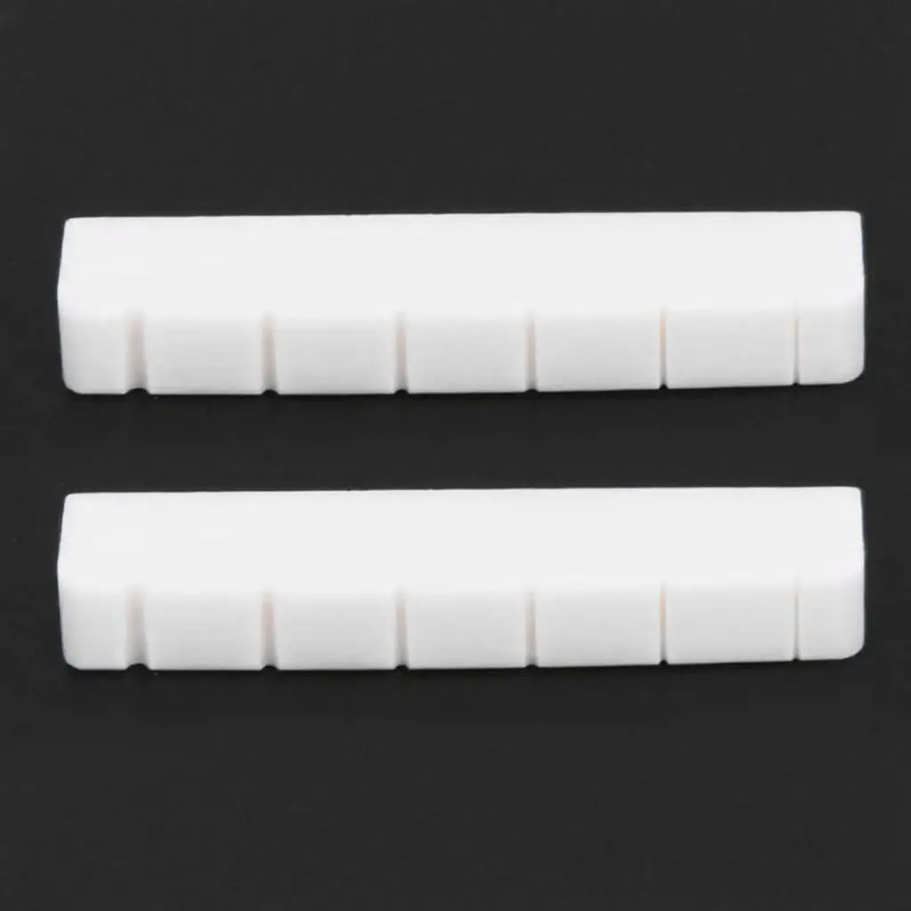 6 String Pre-Slotted Bone Guitar Nut Compatible Electric Guitar Acoustic Guitar White Unbleached.(Nut: 43×6×8.5mm)