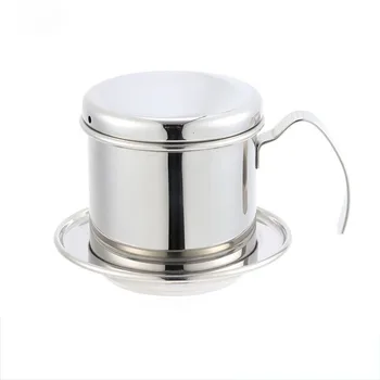 

200ml Vietnamese Coffee PercolatorsCoffee Appliances, Brewing Drip Leak Pot Stainless Steel Coffee Filter Tea Cup with Filter