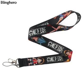 

10pcs/lot Blinghero Anime One Piece Lanyards for keys Phone Cool ID Badge Holder Neck Strap USB Badge Holder Cartoon Gift BH0175