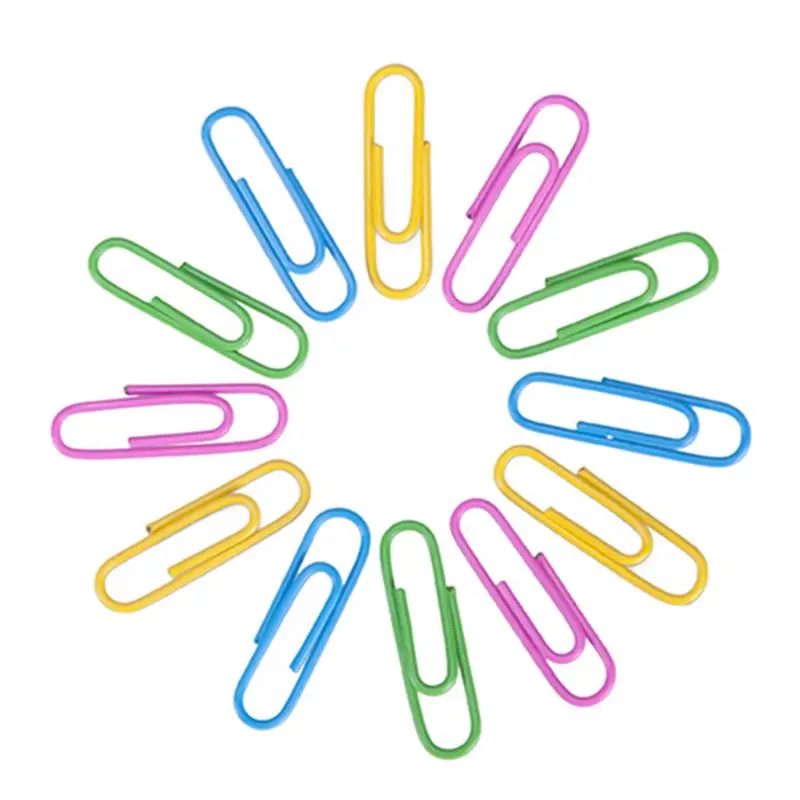 

MIX Color Paper Clips Student Stationery Large Metal Clip Cute Office Accessorie