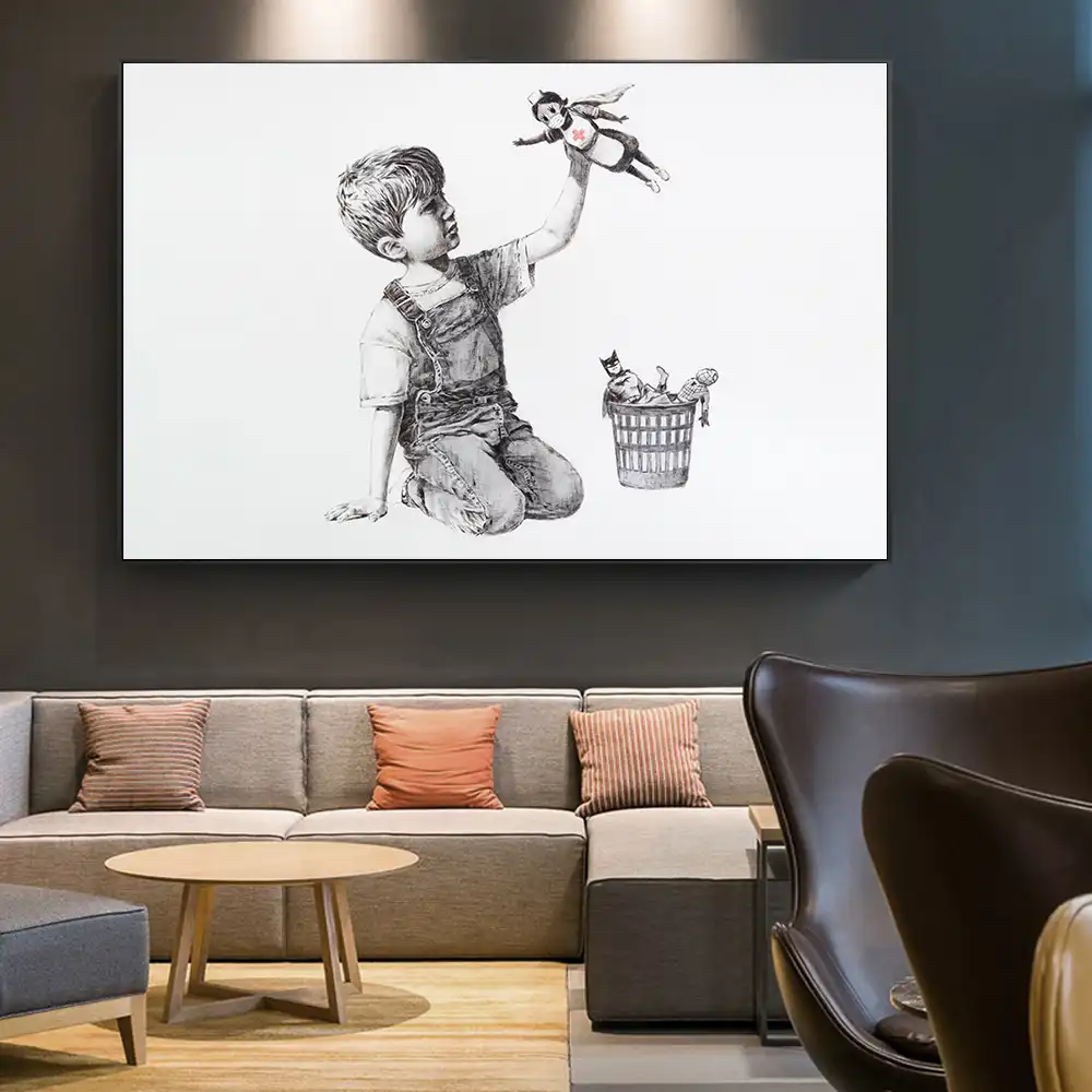 Banksy Game Changer Perawat Tribute Dinding Art Lukisan Poster Dan Gambar Untuk Kantor Rumah Sakit Ruang Tamu Kamar Tidur Dekorasi Painting Calligraphy Aliexpress