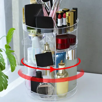 

Multi-layer Rotating Adjustable Acrylic Transparent Storage Box for Cosmetic and Jewelry -MX8
