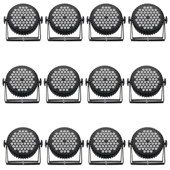 

12 pieces / 54x3w LED Par Light RGB 3-in-1 Full color cast aluminum par light IN/OUT plug DMX512 led lights