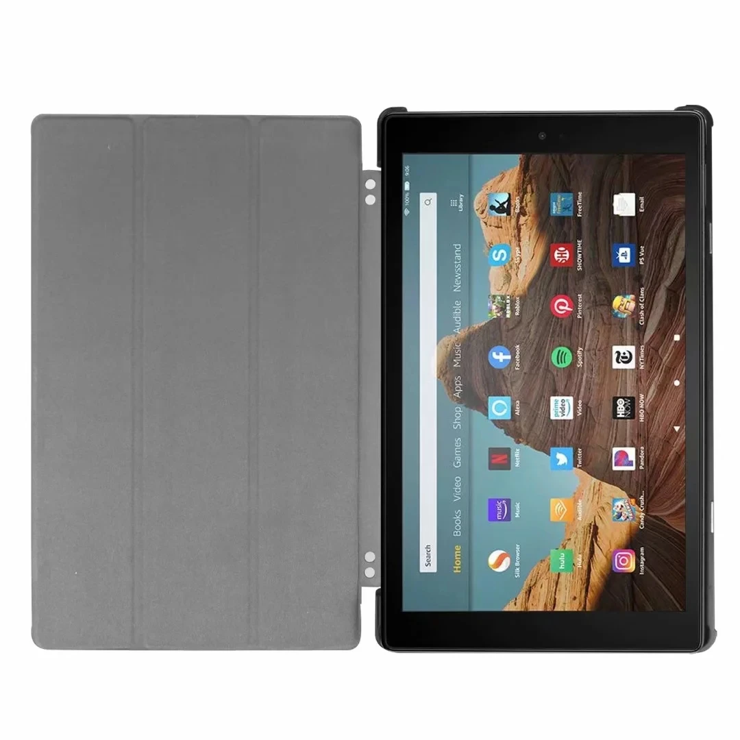 Чехол для Amazon Kindle Fire HD 10 Tablet Release Smart Cover for All-New Fire HD 10 9 поколения чехол для планшета+ пленка+ ручка