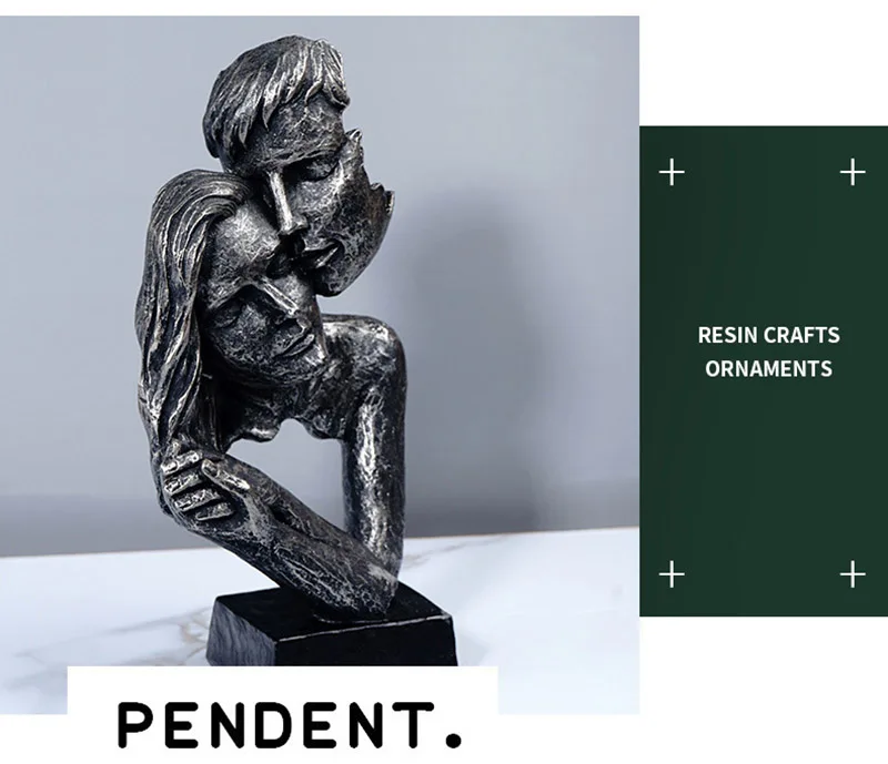 Decorative Statues Cyan Gold Face Mask Sculptures For The Room Couple Gift Room Ornaments Home Decor Craft Desktop Accessories