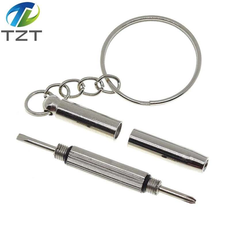 5-in-1-Mini-Präzisions-Reparatur-Schraubendreher, multifunktional, tragbar, optisch/Brillen/Sonnenbrillen/Schmuck/Uhren mit Schlüsselanhänger – Detail 5