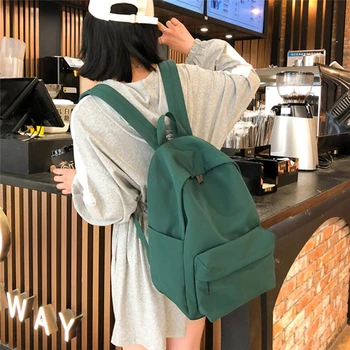 

2020 Backpack Women Backpack Solid Color Women Shoulder Bag Fashion School Bag For Teenage Girl Children Backpacks Travel Bag