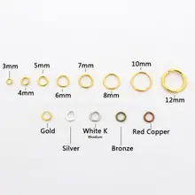 200 шт. 3 4 5 6, 8, 10, 12 mm серебристый золото соединительные кольца Разъем фурнитура для бижутерии рукоделия изделий браслет ожерелье серьги Diy аксессуары