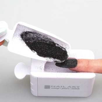 

Newest Portable Dipping Powder Magic Mirror Powder Recycling Tray White Nail Sequin Glitter Storage Box Manicure Tools