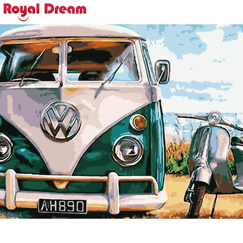 

Seaside vintage car DIY Painting By Numbers Kits Coloring Paint By Numbers Modern Wall Art Picture Gift