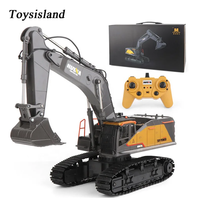

2020 New Item 1:14 huina 592 RC Alloy Excavator 22CH Big Rc Trucks Simulation Excavator Remote Control Vehicle Toys for Boys