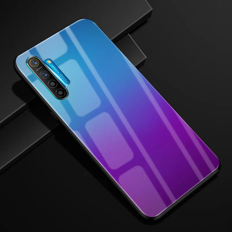 06 Для OPPO Realme XT чехол PC Пластиковый стеклянный чехол для телефона черный ТПУ бампер чехол для OPPO Realme X2 Realme XT чехол для Realme X2 X T - Цвет: 06