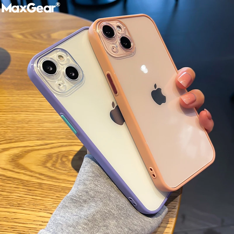 iphone 11 Pro Max cover case Transparent Candy Color Bumper Case For iPhone 13 12 11 Pro Max XR XS X 7 8 Plus iPhone13 13Pro Clear Silicone Shockproof Cover best iphone 11 Pro Max case